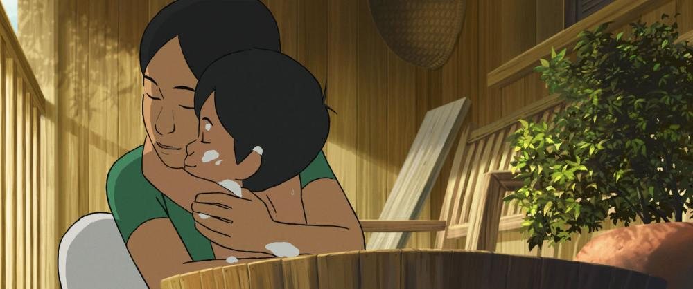 Beeld uit de animatiefilm Funan: een moeder knuffelt haar zoon
