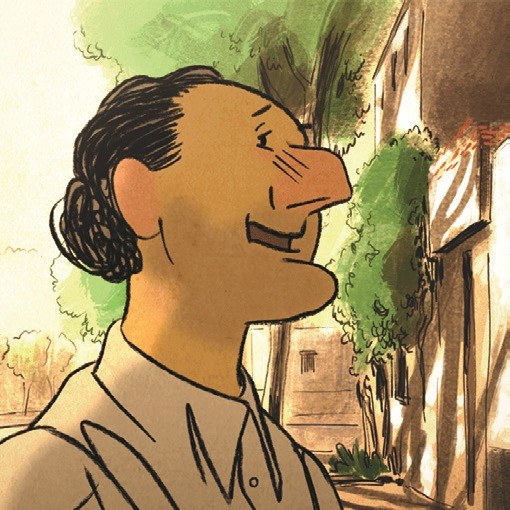 Getekend personage, beeld uit de animatiefilm Josep